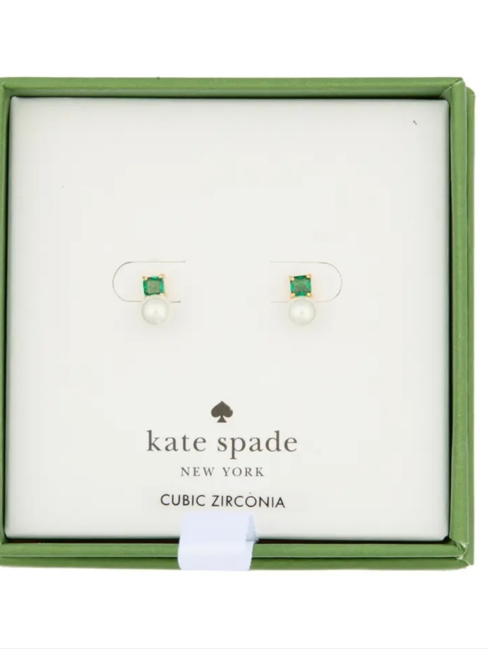 kate spade Green & White Pearl Stud Earrings
